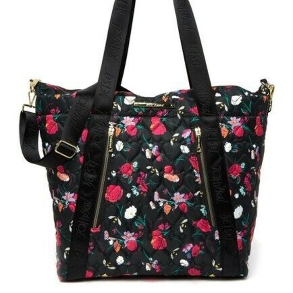 Betsey Johnson Handbags - Betsey Johnson FLORAL BLACK TOTE